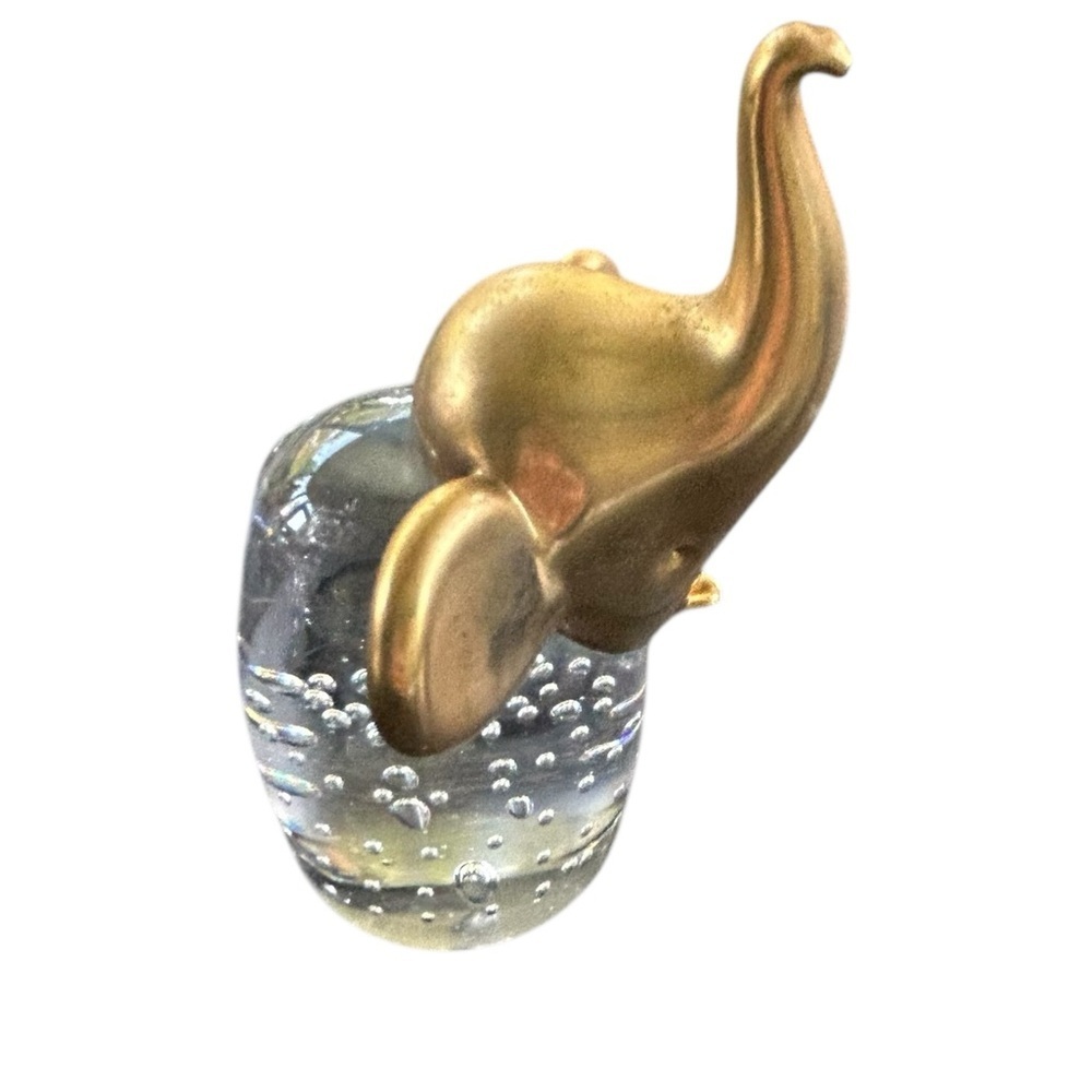MCM Handmade Brass with glass mixed media sculpture figure 4" RARE